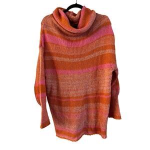 Free People Pink Candy Striped Alpaca Wool Blend Knit Tunic Dress Sweater S